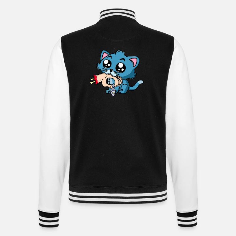 When the kitten is hungry - College Sweat Jacket - black/white