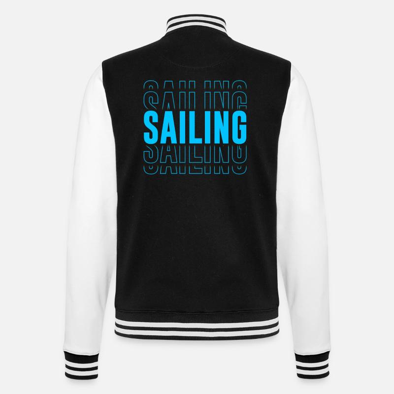 Sailing Typography - Text Stacked - College Sweat Jacket - black/white