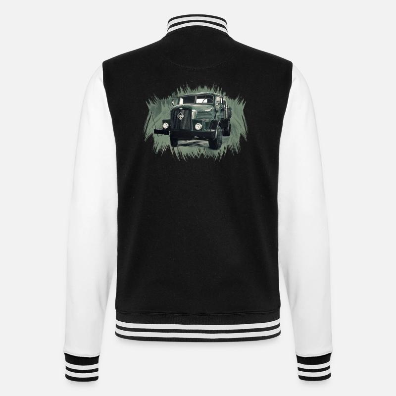 Pritschenwagen IFA H6 - College-Sweatjacke - Schwarz/Weiß