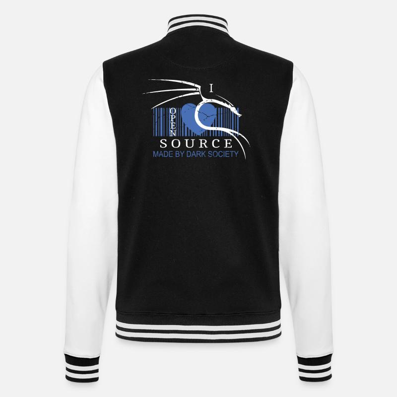 I Love Open Source Software - College-Sweatjacke - Schwarz/Weiß
