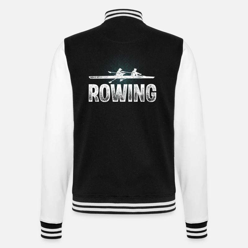 Rowing Rower Rowing Boat - College Sweat Jacket - black/white