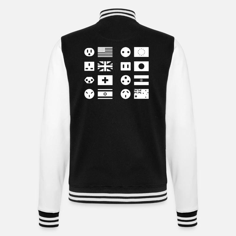 Steckdosen - College-Sweatjacke - Schwarz/Weiß