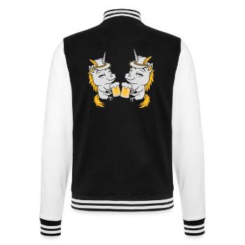 Bier Anstoßen Einhorn Team - College-Sweatjacke - Schwarz/Weiß - Hinten - Marisol (170cm)