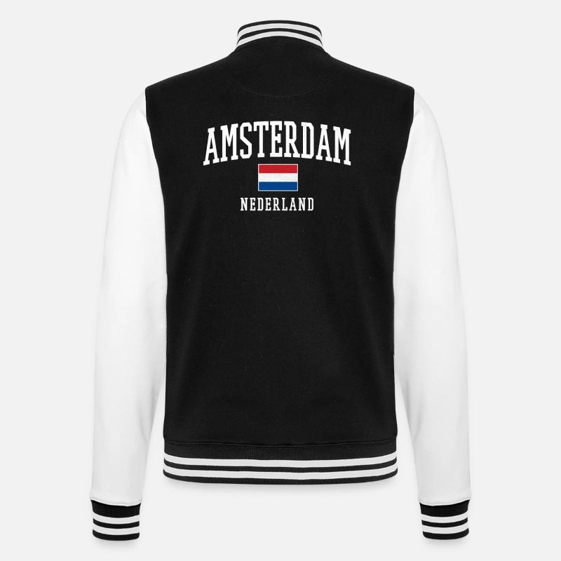 Projekt flagi Amsterdam NL - Bluza college - czarny/biały