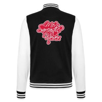 me sarcastic never Zitat - College-Sweatjacke - Schwarz/Weiß - Hinten - Marisol (170cm)