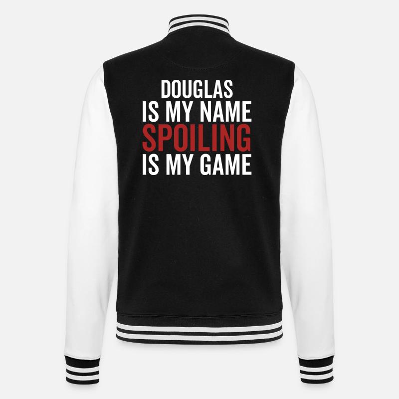 Douglas est mon nom Spoiling est mon jeu - Veste Teddy - noir/blanc