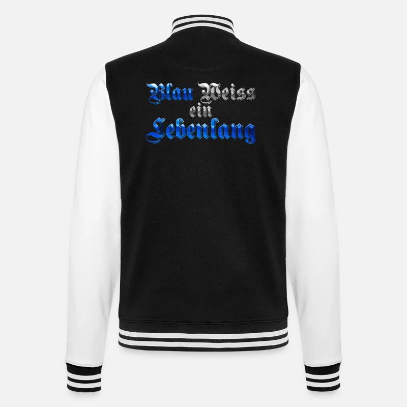 Blau Weiss ein Lebenlang - College-Sweatjacke - Schwarz/Weiß