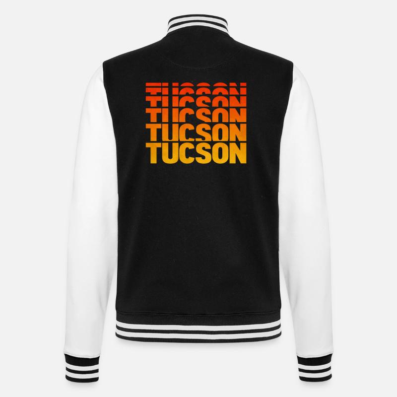 Tucson Gradient Block Typo - College Sweat Jacket - black/white