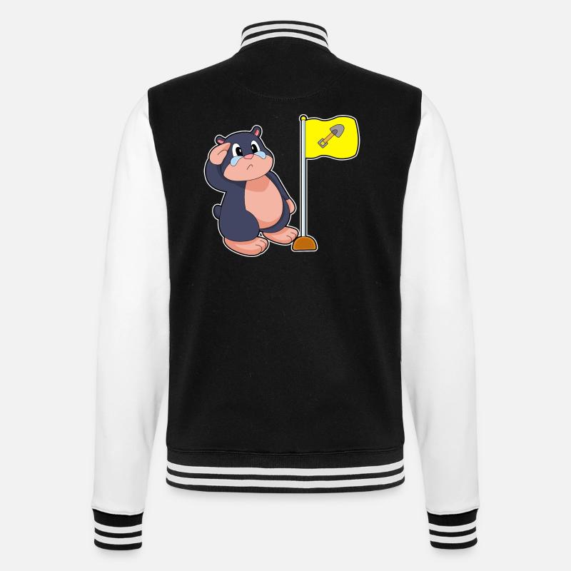 Mole flag - College Sweat Jacket - black/white