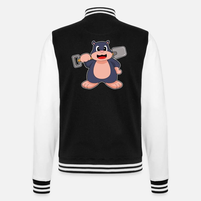 Mole Shovel - College Sweat Jacket - black/white