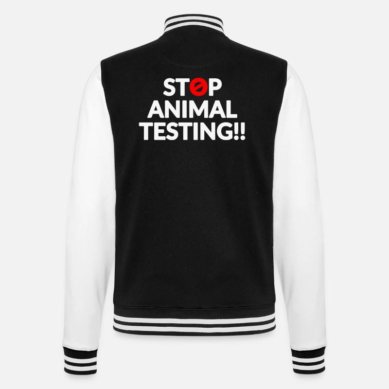 Stop Animal Testing - College-Sweatjacke - Schwarz/Weiß