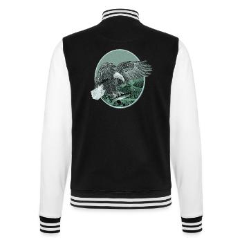 Eagle Eagle Motif Pygargue à tête blanche Chasse à la pêche - Veste Teddy - noir/blanc - Dos - Marisol (170cm)