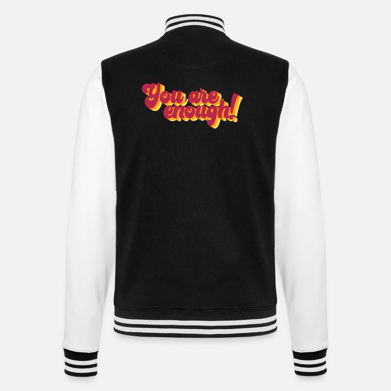Motivierender Spruch mit 3D-Effekt - College-Sweatjacke - Schwarz/Weiß