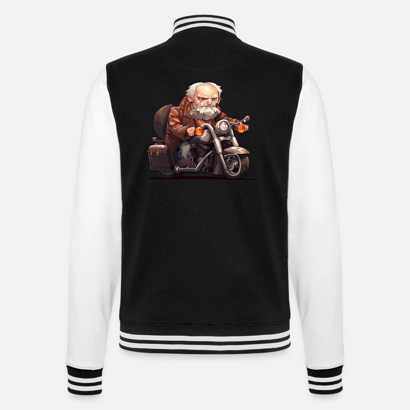 GRUMPY OLD MAN - College Sweat Jacket - black/white