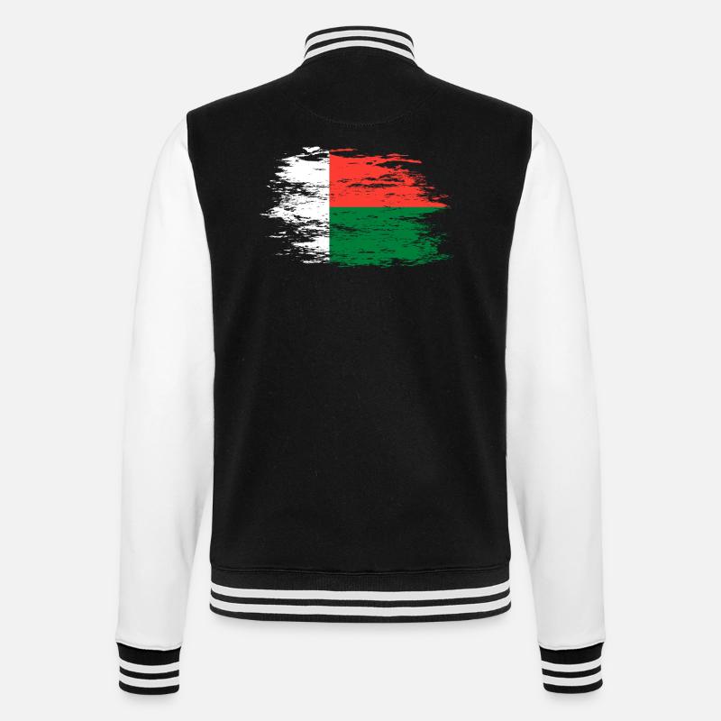 Drapeau de Madagascar utilisé - Veste Teddy - noir/blanc