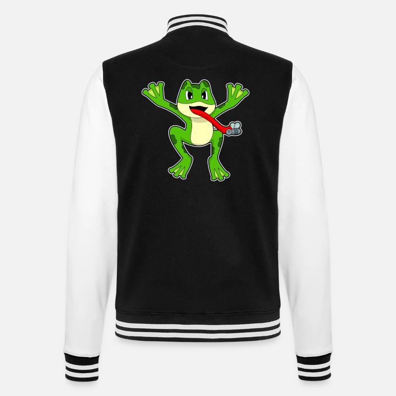 Frosch Fliege - College-Sweatjacke - Schwarz/Weiß