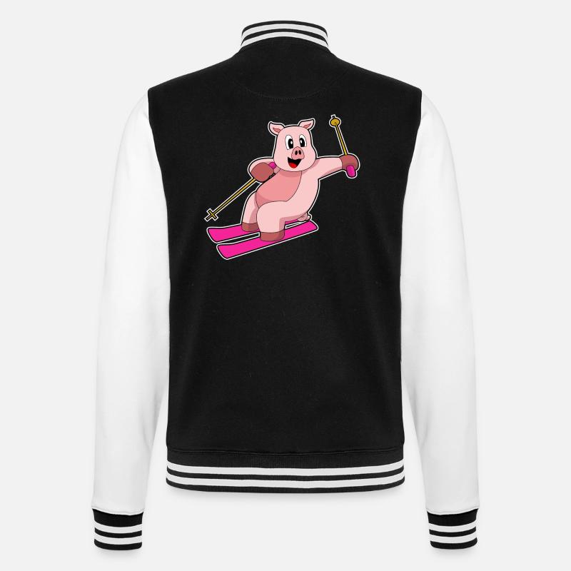 Pig Skier Ski - Veste Teddy - noir/blanc