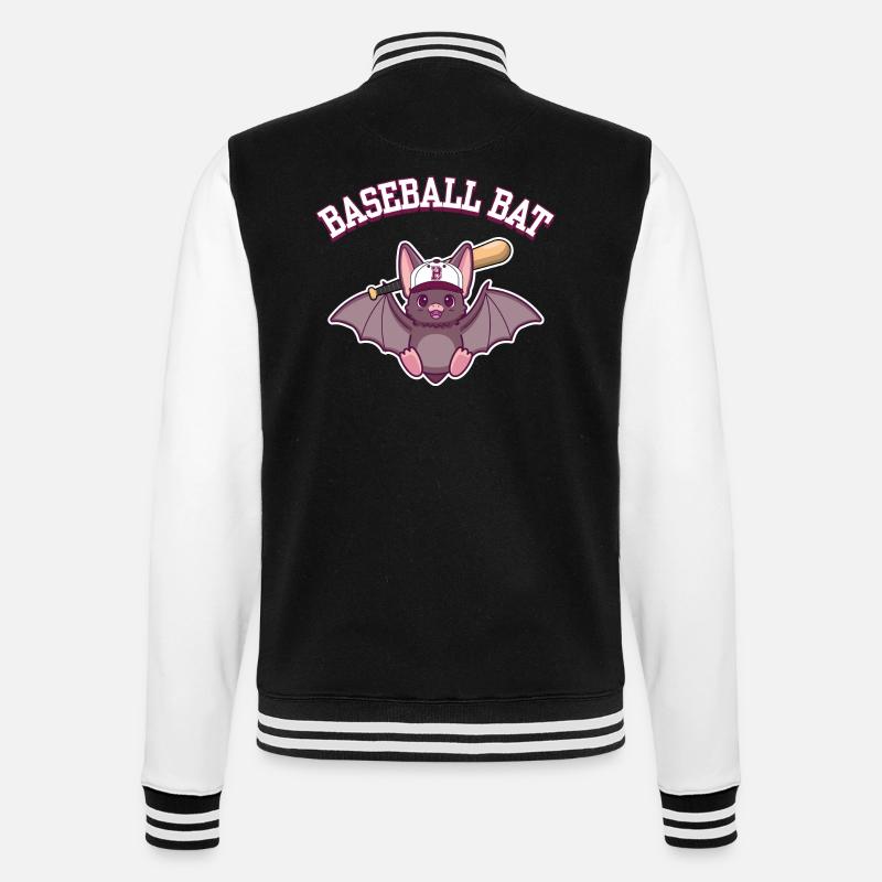 Funny Baseball Bat Pun - College Sweat Jacket - black/white