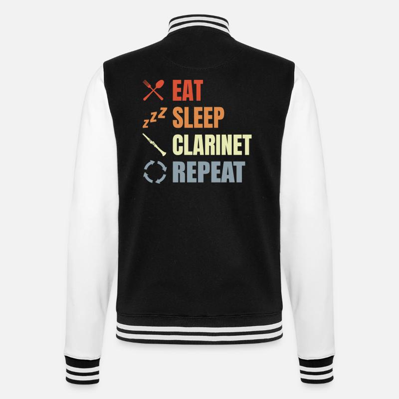 Manger Sommeil Clarinette Répéter - Veste Teddy - noir/blanc