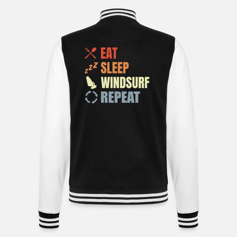 Windsurfer Routine - College Sweat Jacket - black/white