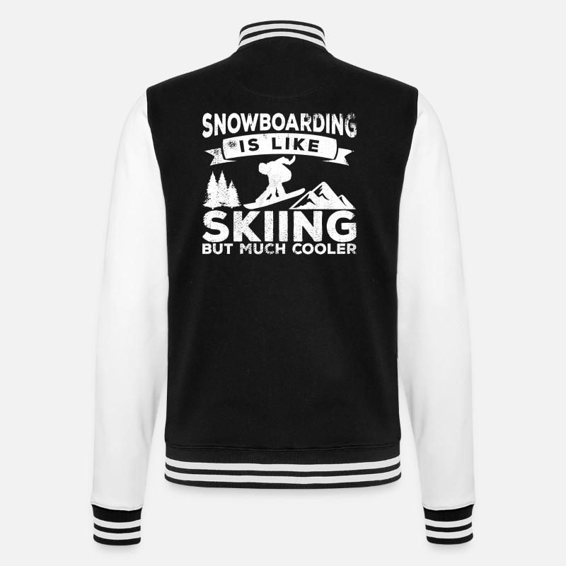 Snowboarding is cooler than skiing - College Sweat Jacket - black/white