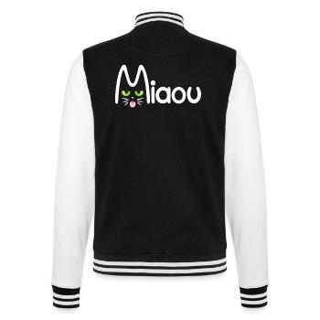Miaou typographique - Veste Teddy - noir/blanc - Dos - Marisol (170cm)