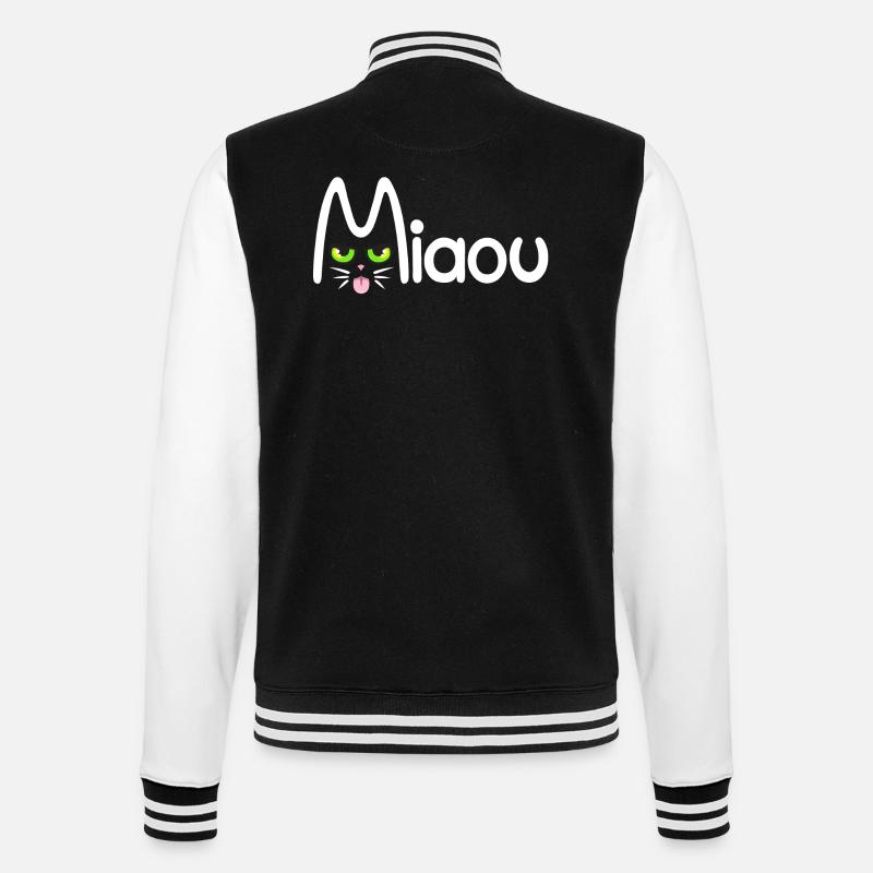 Miaou typographique - Veste Teddy - noir/blanc