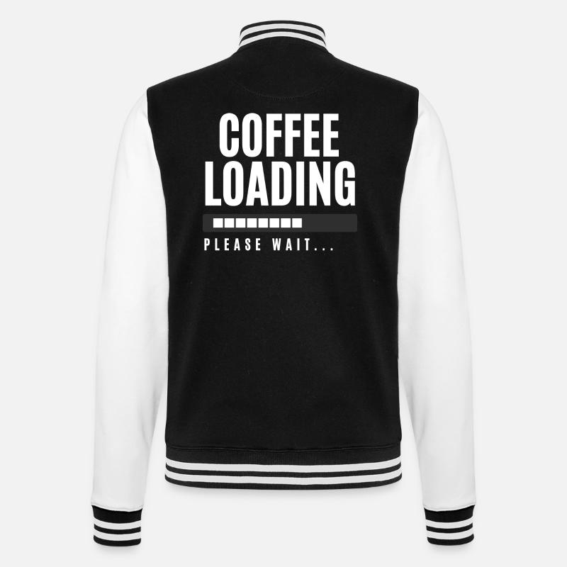 Coffee Loading Please Wait - College Sweat Jacket - black/white