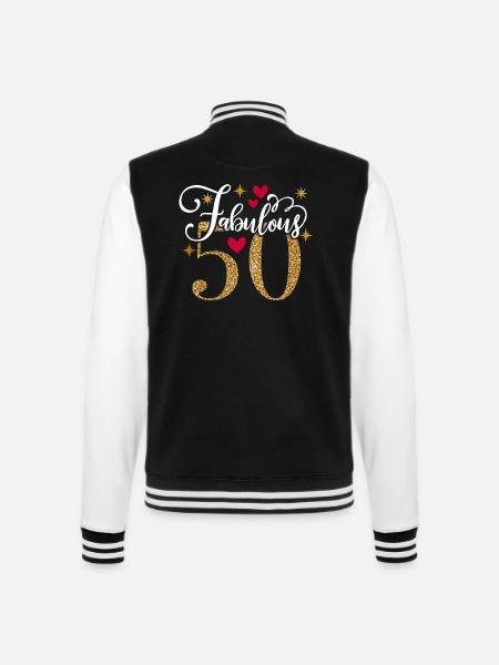 50. Geburtstag Vintage Retro Jahrgang 1973 Geburtstag - College-Sweatjacke - Schwarz/Weiß