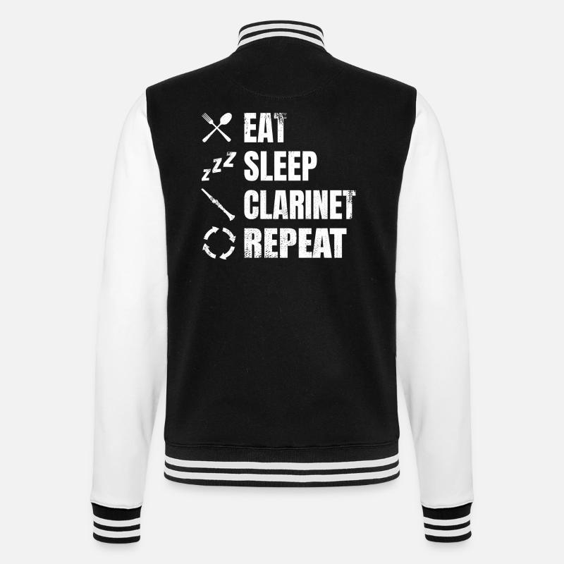 Clarinet Routine - College Sweat Jacket - black/white