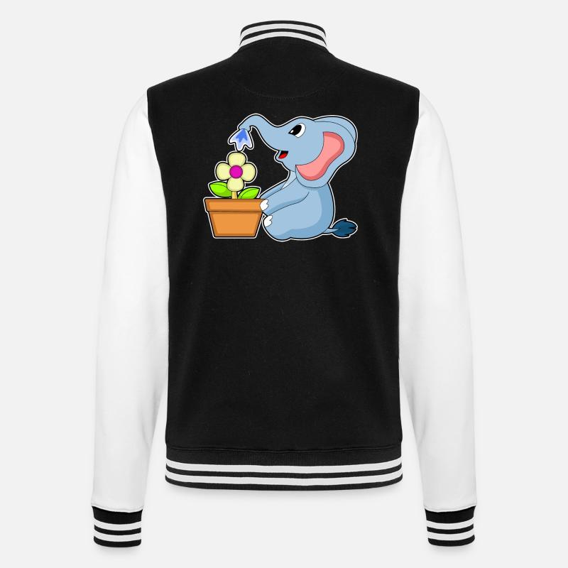 Fleur de pot de fleurs d’éléphant - Veste Teddy - noir/blanc