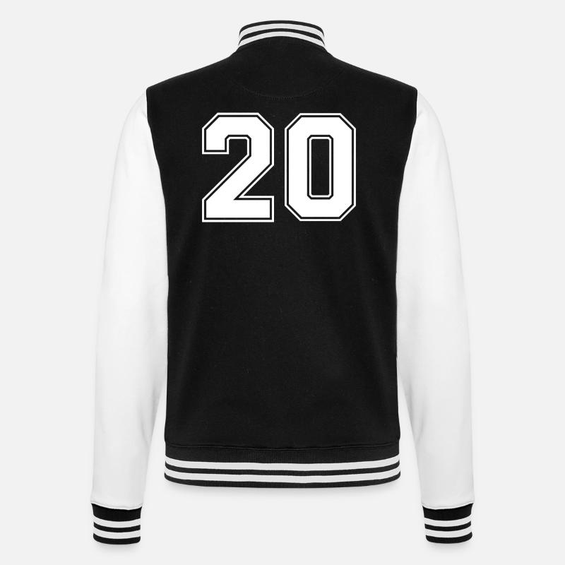 Nummer zwanzig 20 - College-Sweatjacke - Schwarz/Weiß