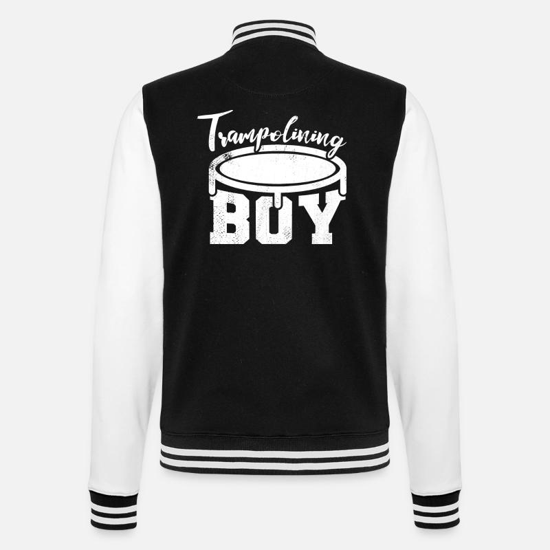 Trampolinspringer Junge - College-Sweatjacke - Schwarz/Weiß