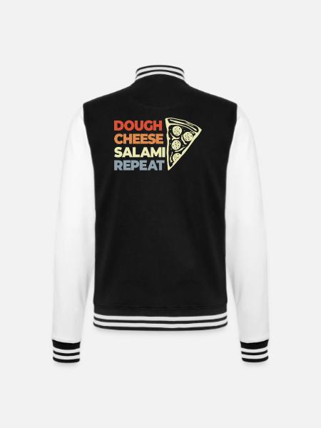 Lustiger Pizza Spruch - College-Sweatjacke - Schwarz/Weiß