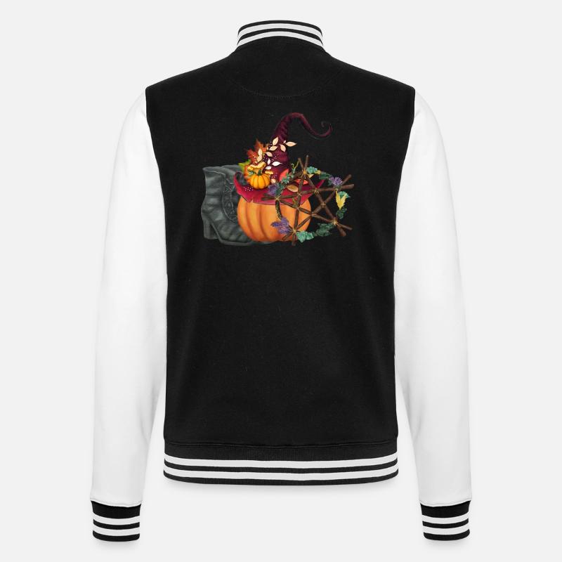 Wicca-Workshop - College-Sweatjacke - Schwarz/Weiß