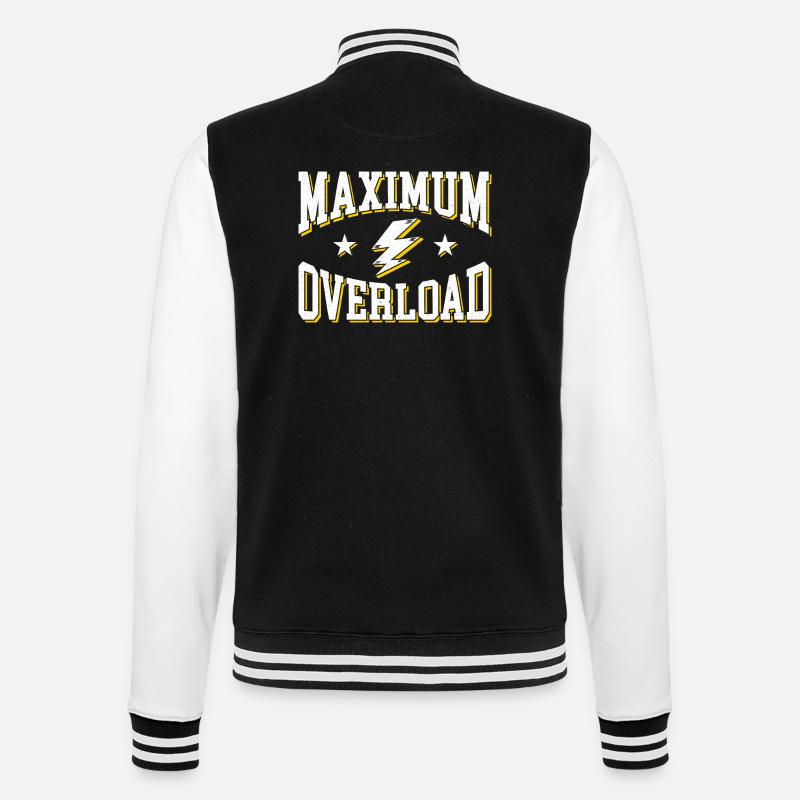 Maximum Overload Bold Retro Print - College Sweat Jacket - black/white