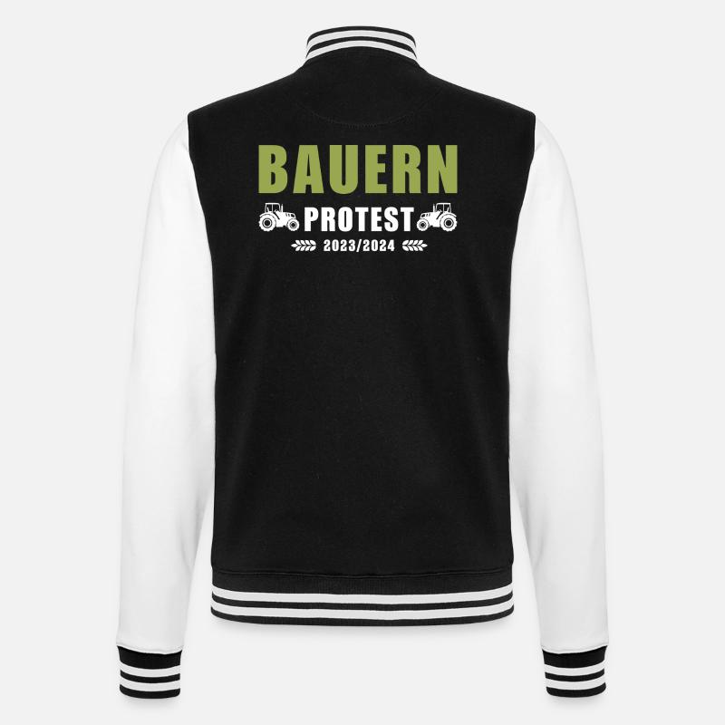Bauernproteste 2023-2024 - College-Sweatjacke - Schwarz/Weiß