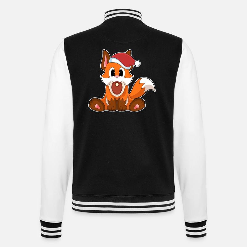 Fox Christmas Meat - College Sweat Jacket - black/white