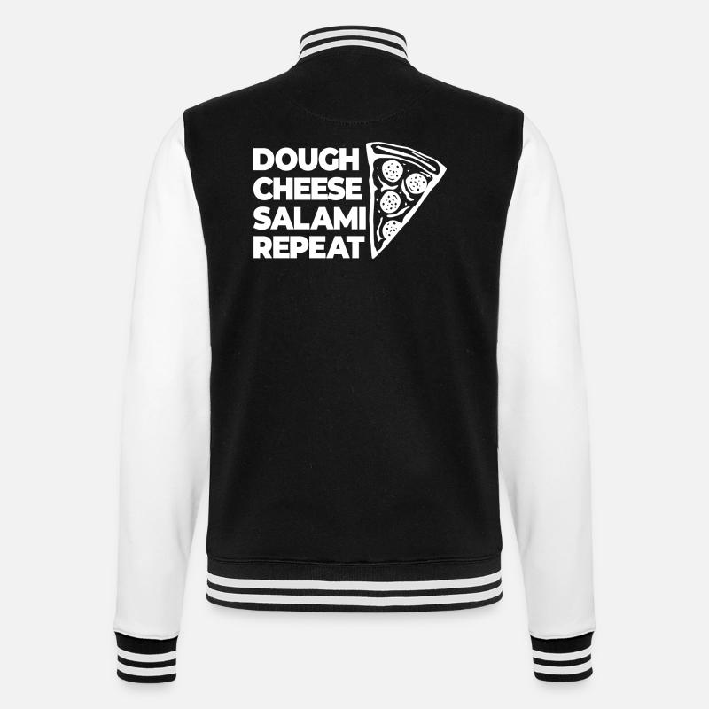 Dough Cheese Salami Again - College Sweat Jacket - black/white