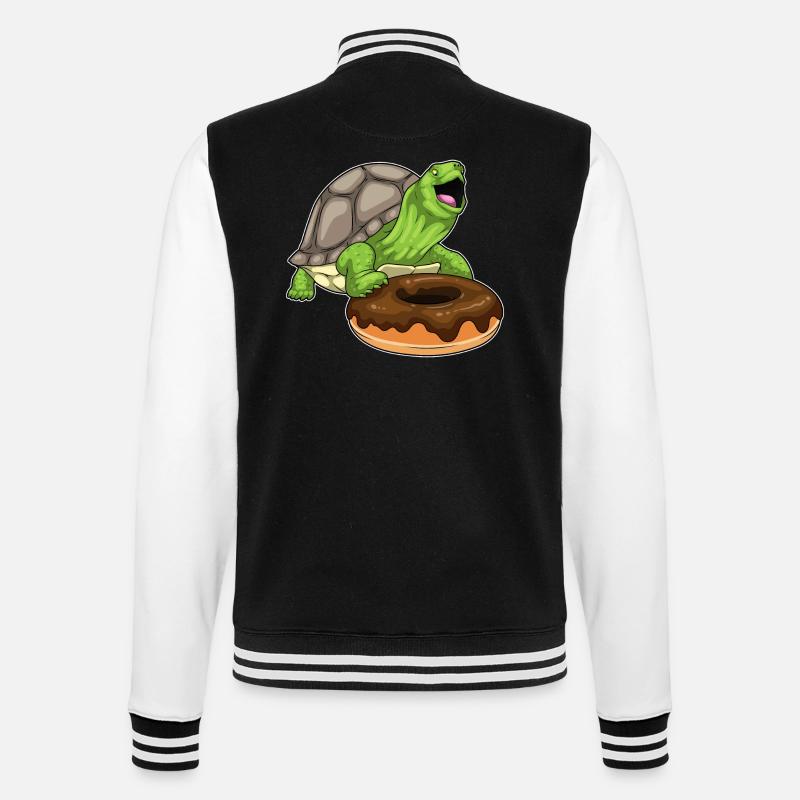 Turtle Donut - College Sweat Jacket - black/white