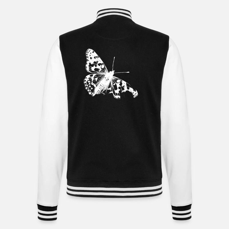 La beauté rare du papillon chardon - Veste Teddy - noir/blanc