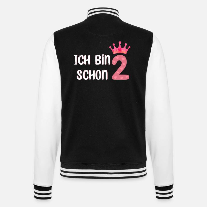Ich bin schon 2 - College-Sweatjacke - Schwarz/Weiß