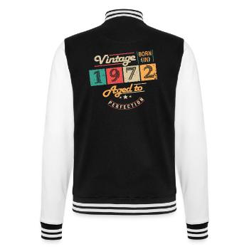 Original 1972 Jahrgang - 1972 Geburtstagsgeschenk - College-Sweatjacke - Schwarz/Weiß - Hinten - Marisol (170cm)