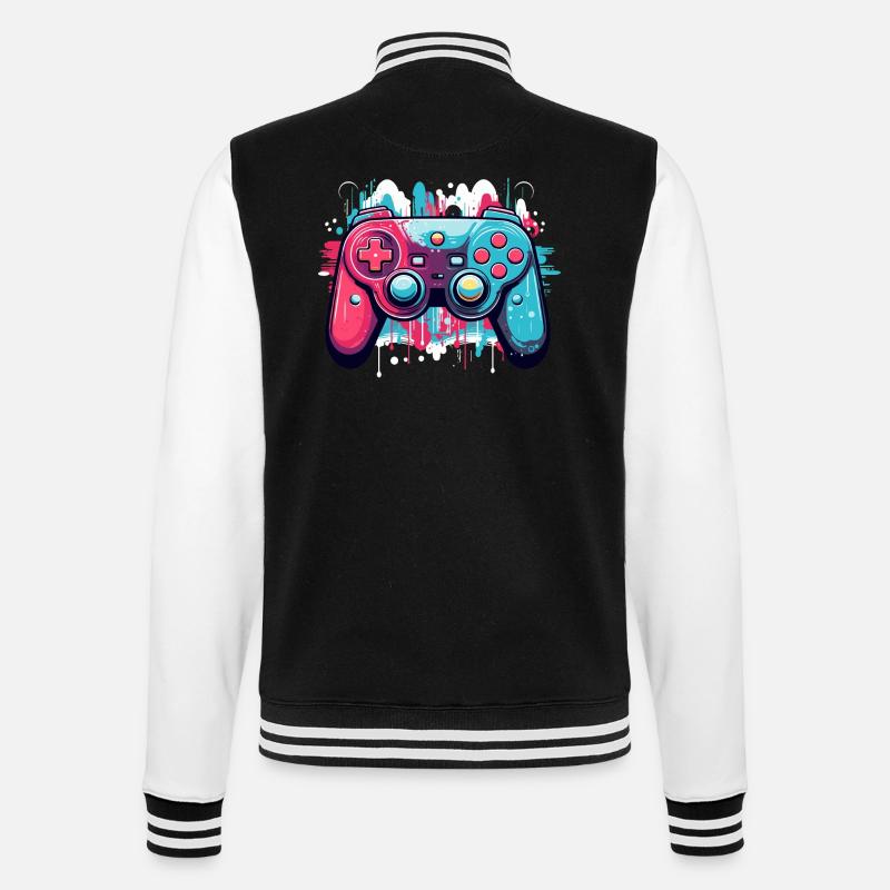 Game Controller - College-Sweatjacke - Schwarz/Weiß
