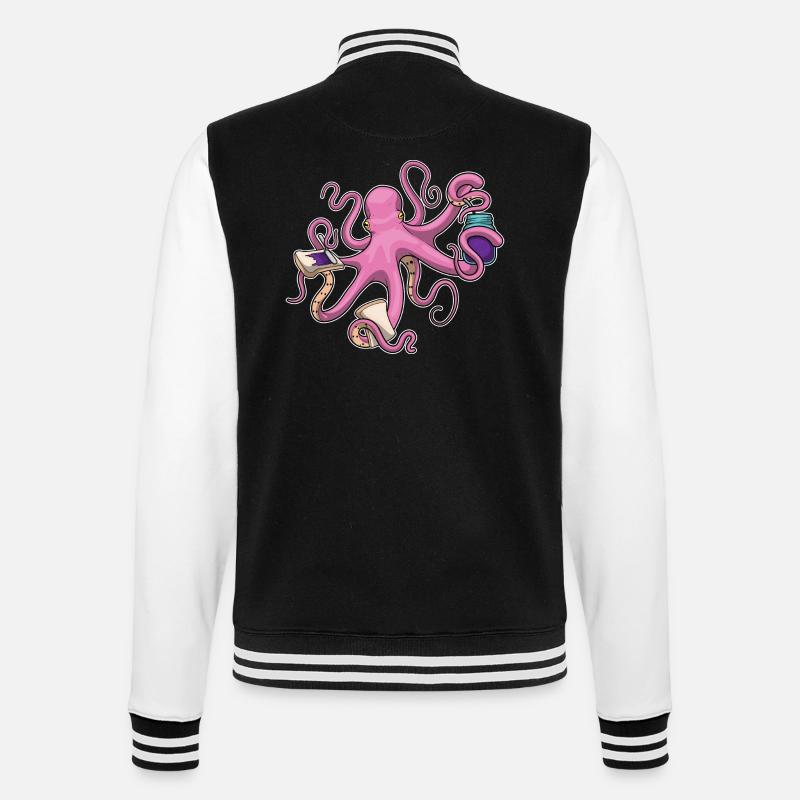 Octopus Sandwich - College Sweat Jacket - black/white