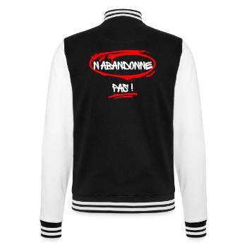 Humorvoller Slogan gegen die Krankheit - College-Sweatjacke - Schwarz/Weiß - Hinten - Marisol (170cm)
