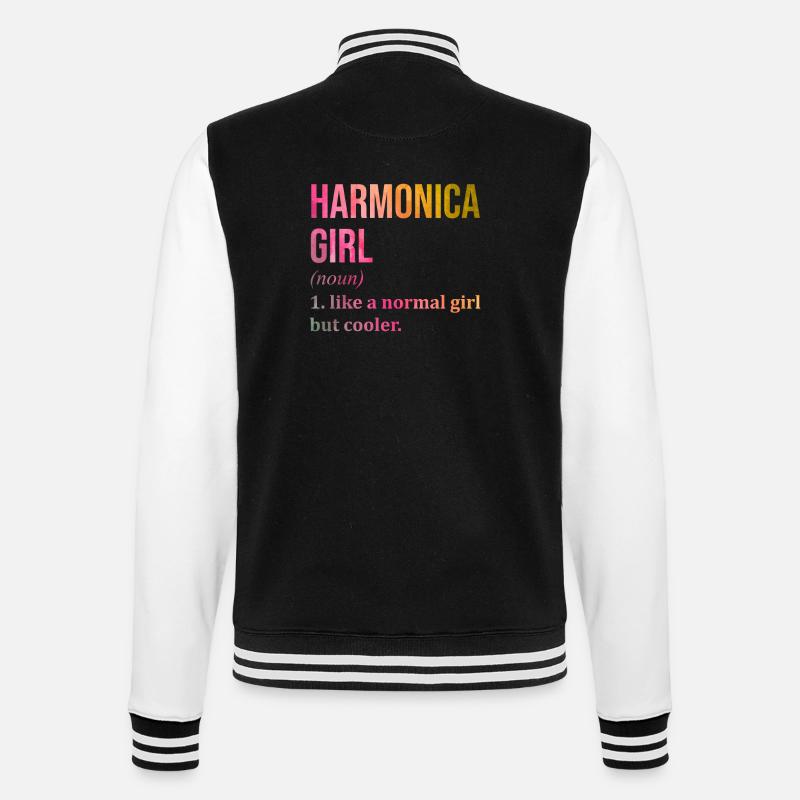 Harmonica - College Sweat Jacket - black/white