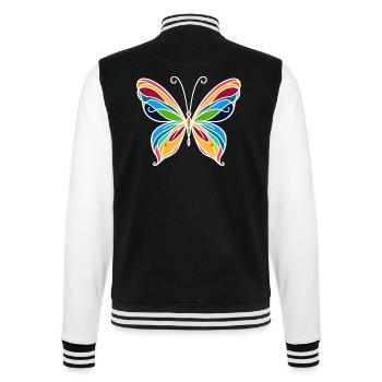 Schmetterling - College-Sweatjacke - Schwarz/Weiß - Hinten - Marisol (170cm)
