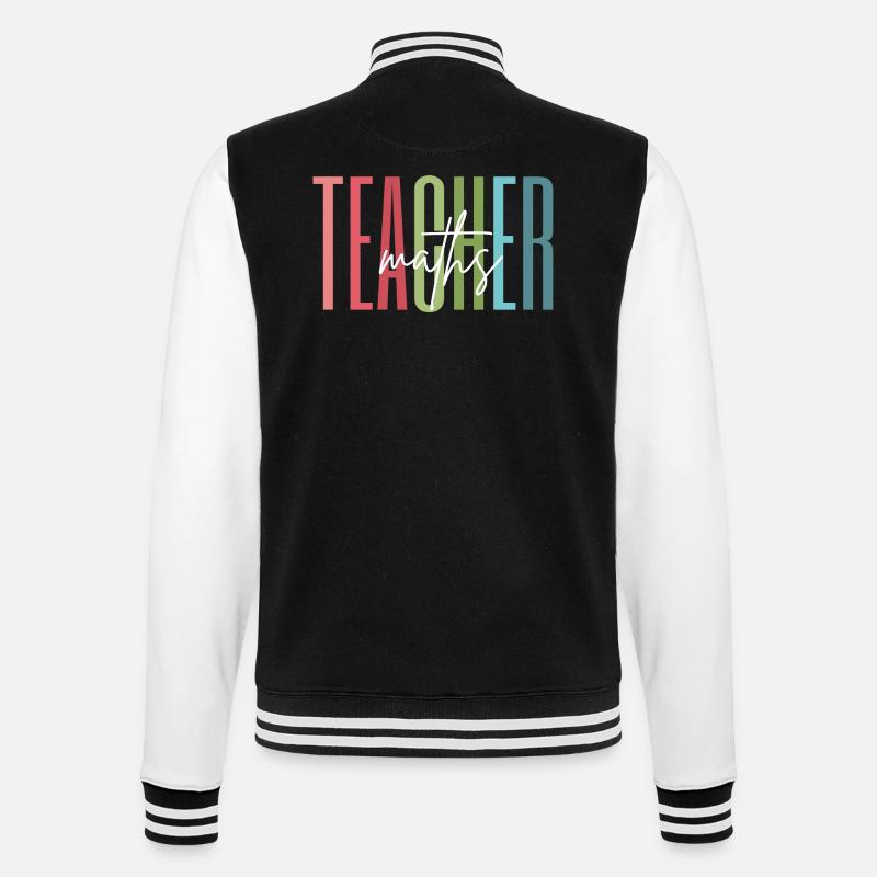 Math Teacher Math Teacher Gift - College Sweat Jacket - black/white