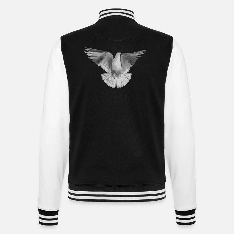 Taube hellgrau - College-Sweatjacke - Schwarz/Weiß
